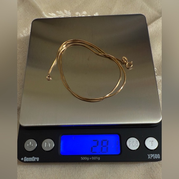 Solid 14k YG ROSE & PEARL pendant . 10mm gray south Sea pearl-6.55g , 16” chain - Picture 5 of 7